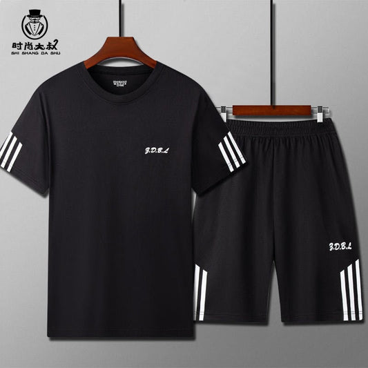 "Men's Quick-Dry Fitness Set ? Shorts & Short-Sleeve T-Shirt for Training, Running, Basketball"